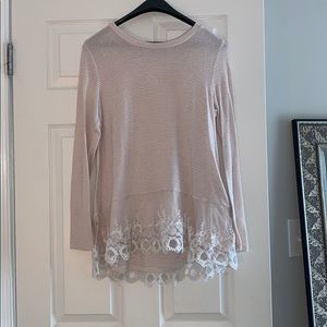 Super Soft White and Pink Top Lace Bottom